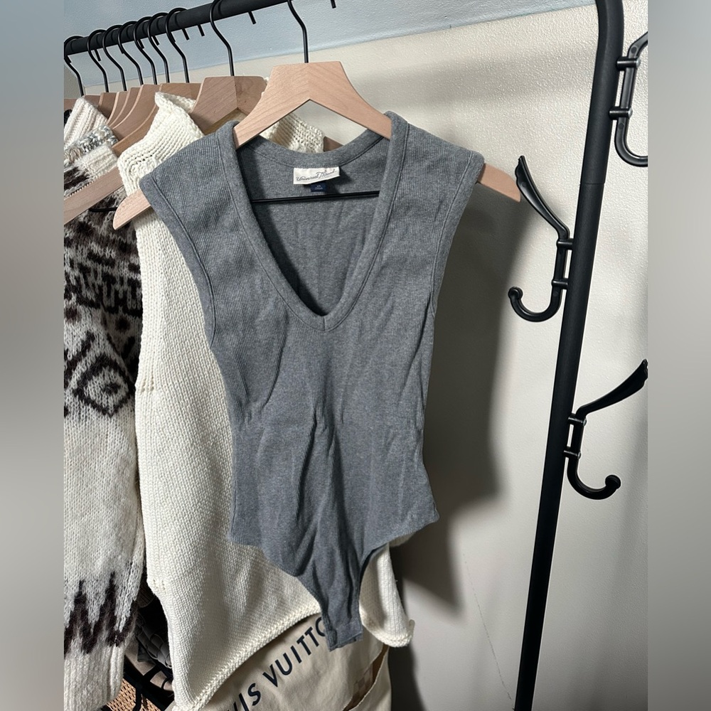 Universal Thread Charcoal V-Neck Bodysuit